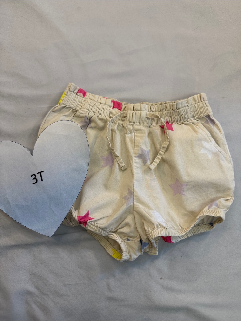 GAP Cream Shorts with Multicolor Star Print